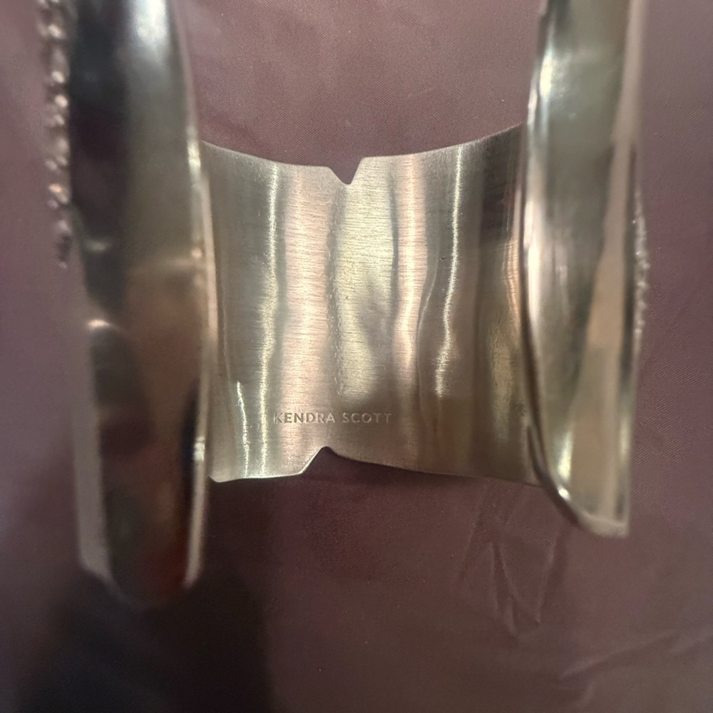 Kendra Scott Constance Silver Geometric Cuff Bracelet Rhodium Plated Brass/CZ - Picture 9 of 13